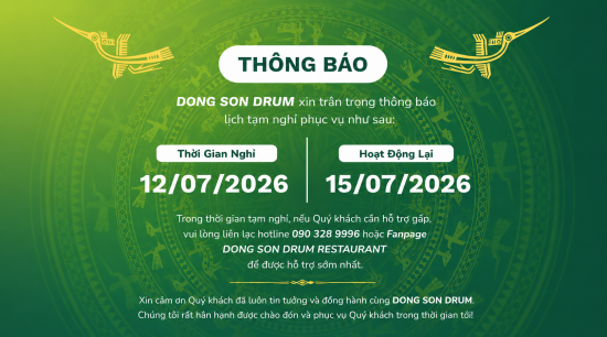 THÔNG BÁO TẠM NGHỈ PHỤC VỤ