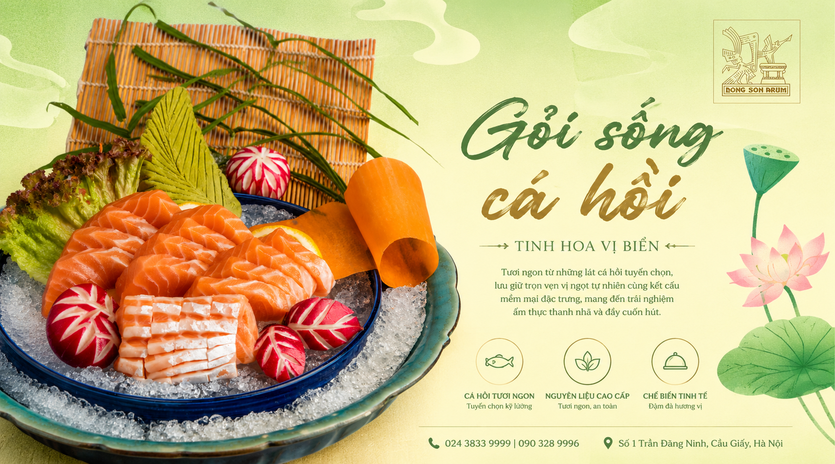 Gỏi Sống Cá Hồi Tại Trống Đồng Sơn – Tinh Hoa Hải Sản Tươi Ngon Giữa Lòng Hà Nội